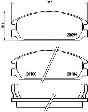 P28010 BREMBO Комплект тормозных колодок, дисковый тормоз