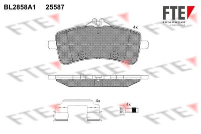 BL2858A1 FTE Комплект тормозных колодок, дисковый тормоз