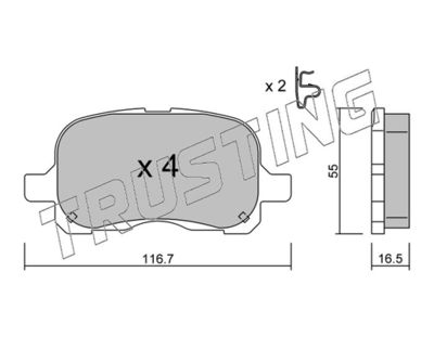 4580 TRUSTING Комплект тормозных колодок, дисковый тормоз