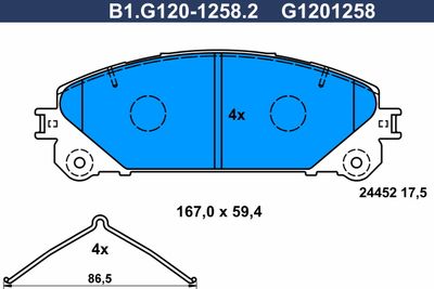 B1G12012582 GALFER Комплект тормозных колодок, дисковый тормоз