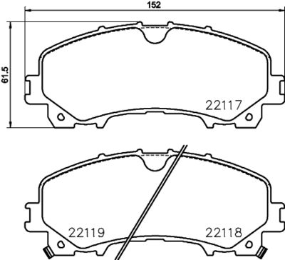 8DB355036761 HELLA PAGID Комплект тормозных колодок, дисковый тормоз