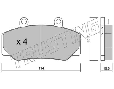 0770 TRUSTING Комплект тормозных колодок, дисковый тормоз