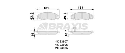 AB0119 BRAXIS Комплект тормозных колодок, дисковый тормоз