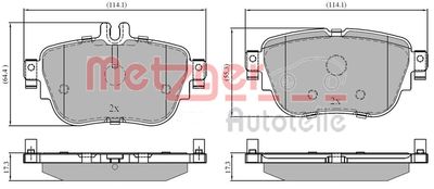 1170847 METZGER Комплект тормозных колодок, дисковый тормоз