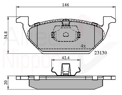 ADB0737 COMLINE Комплект тормозных колодок, дисковый тормоз