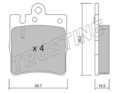 3530 TRUSTING Комплект тормозных колодок, дисковый тормоз