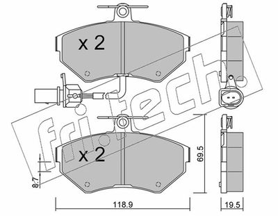 2242 fri.tech. Комплект тормозных колодок, дисковый тормоз