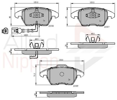 ADB11224 COMLINE Комплект тормозных колодок, дисковый тормоз