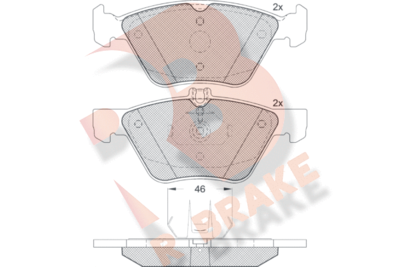 RB1259 R BRAKE Комплект тормозных колодок, дисковый тормоз