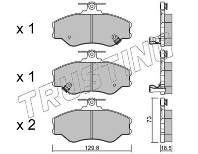 3750 TRUSTING Комплект тормозных колодок, дисковый тормоз