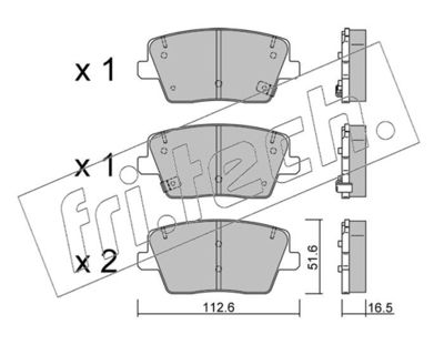 12420 fri.tech. Комплект тормозных колодок, дисковый тормоз