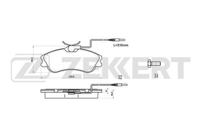 BS1070 ZEKKERT Комплект тормозных колодок, дисковый тормоз