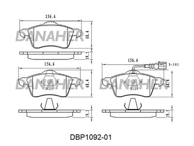 DBP109201 DANAHER Комплект тормозных колодок, дисковый тормоз