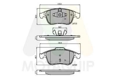 LVXL1396 MOTAQUIP Комплект тормозных колодок, дисковый тормоз