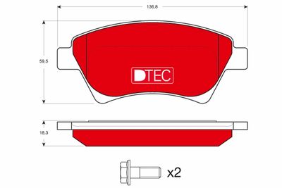 GDB1552DTE TRW Комплект тормозных колодок, дисковый тормоз