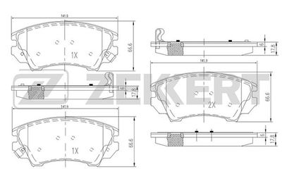 BS1013 ZEKKERT Комплект тормозных колодок, дисковый тормоз