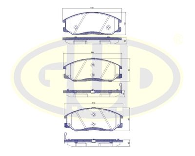 GBP077122 G.U.D. Комплект тормозных колодок, дисковый тормоз
