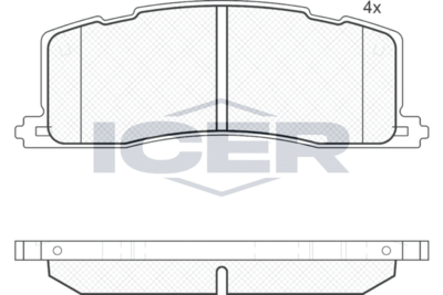 181817 ICER Комплект тормозных колодок, дисковый тормоз