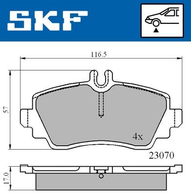 VKBP80220 SKF Комплект тормозных колодок, дисковый тормоз