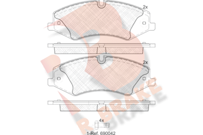 RB1957 R BRAKE Комплект тормозных колодок, дисковый тормоз