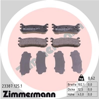 233871251 ZIMMERMANN Комплект тормозных колодок, дисковый тормоз