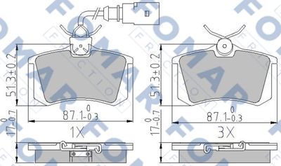 FO904581 FOMAR Friction Комплект тормозных колодок, дисковый тормоз