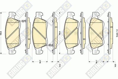 6135034 GIRLING Комплект тормозных колодок, дисковый тормоз