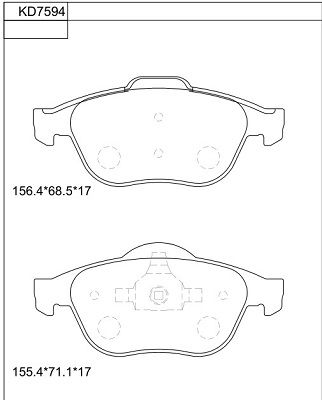 KD7594 ASIMCO Комплект тормозных колодок, дисковый тормоз