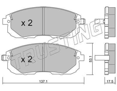 8931 TRUSTING Комплект тормозных колодок, дисковый тормоз