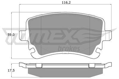 TX13961 TOMEX Brakes Комплект тормозных колодок, дисковый тормоз