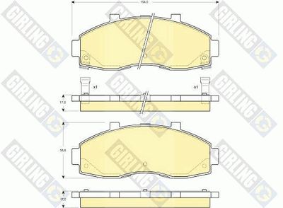 6132639 GIRLING Комплект тормозных колодок, дисковый тормоз