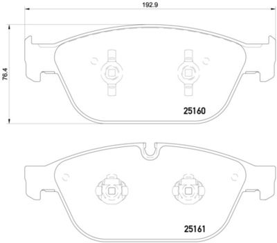 P85128 BREMBO Комплект тормозных колодок, дисковый тормоз