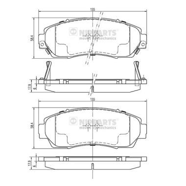 N3604073 NIPPARTS Комплект тормозных колодок, дисковый тормоз