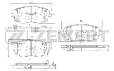 BS2063 ZEKKERT Комплект тормозных колодок, дисковый тормоз