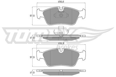 TX1316 TOMEX Brakes Комплект тормозных колодок, дисковый тормоз