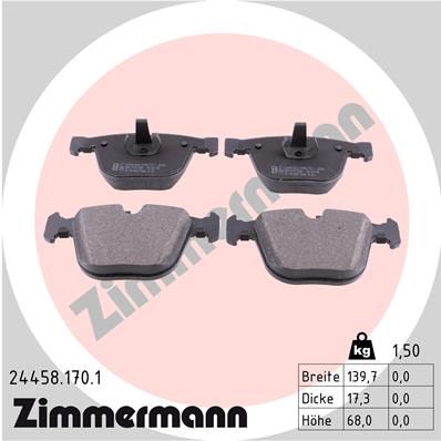 244581701 ZIMMERMANN Комплект тормозных колодок, дисковый тормоз