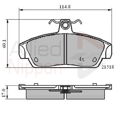 ADB0467 COMLINE Комплект тормозных колодок, дисковый тормоз