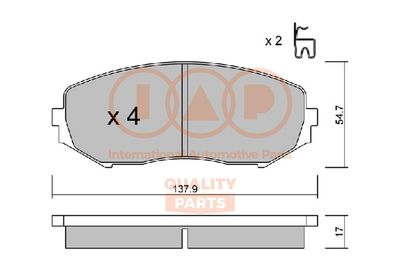 70416057P IAP QUALITY PARTS Комплект тормозных колодок, дисковый тормоз