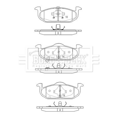 BBP2547 BORG & BECK Комплект тормозных колодок, дисковый тормоз