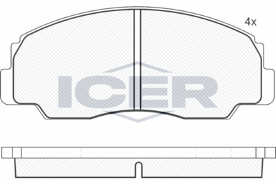141021 ICER Комплект тормозных колодок, дисковый тормоз