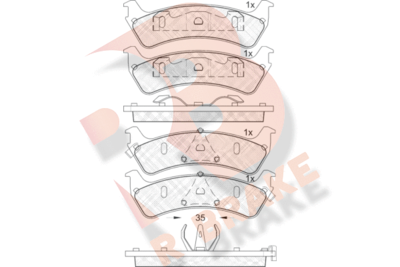 RB1409 R BRAKE Комплект тормозных колодок, дисковый тормоз