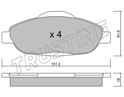 8200 TRUSTING Комплект тормозных колодок, дисковый тормоз