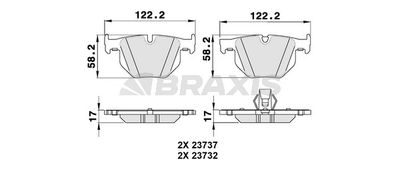 AA0157 BRAXIS Комплект тормозных колодок, дисковый тормоз