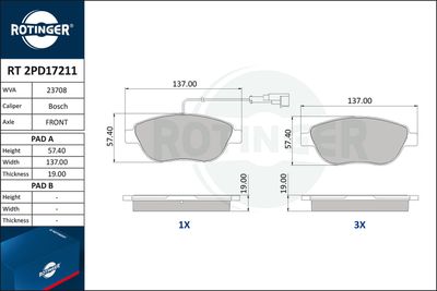 RT2PD17211 ROTINGER Комплект тормозных колодок, дисковый тормоз