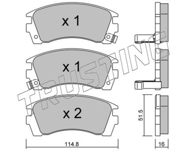 5030 TRUSTING Комплект тормозных колодок, дисковый тормоз