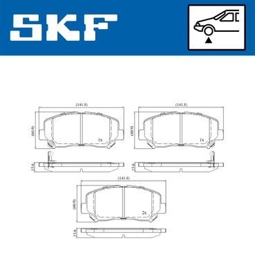 VKBP80406A SKF Комплект тормозных колодок, дисковый тормоз