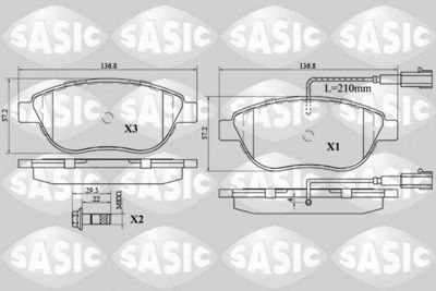 6216030 SASIC Комплект тормозных колодок, дисковый тормоз