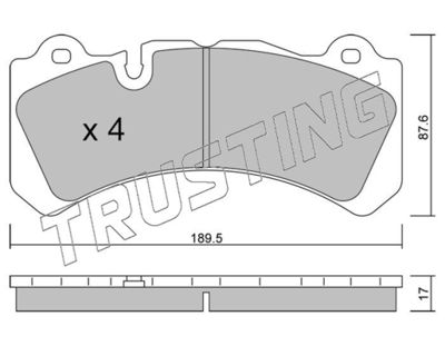 13280 TRUSTING Комплект тормозных колодок, дисковый тормоз