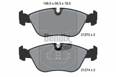 BPD1772 BENDIX Braking Комплект тормозных колодок, дисковый тормоз