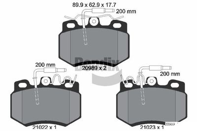 BPD1384 BENDIX Braking Комплект тормозных колодок, дисковый тормоз